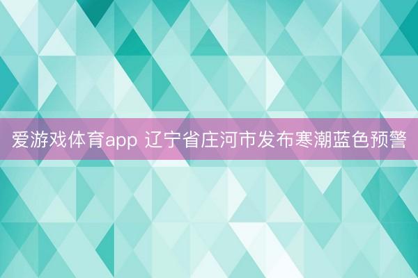 爱游戏体育app 辽宁省庄河市发布寒潮蓝色预警