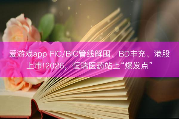 爱游戏app FIC/BIC管线解围、BD丰充、港股上市!2026，恒瑞医药站上“爆发点”