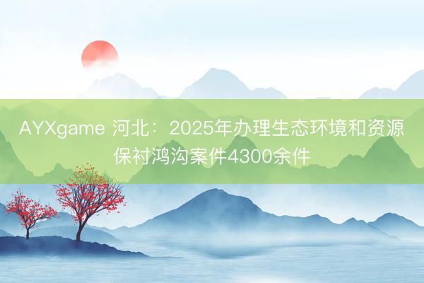 AYXgame 河北:2025年办理生态环境和资源保衬鸿沟案件4300余件