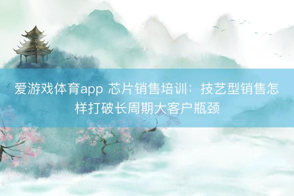 爱游戏体育app 芯片销售培训：技艺型销售怎样打破长周期大客户瓶颈