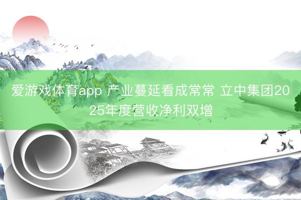 爱游戏体育app 产业蔓延看成常常 立中集团2025年度营收净利双增