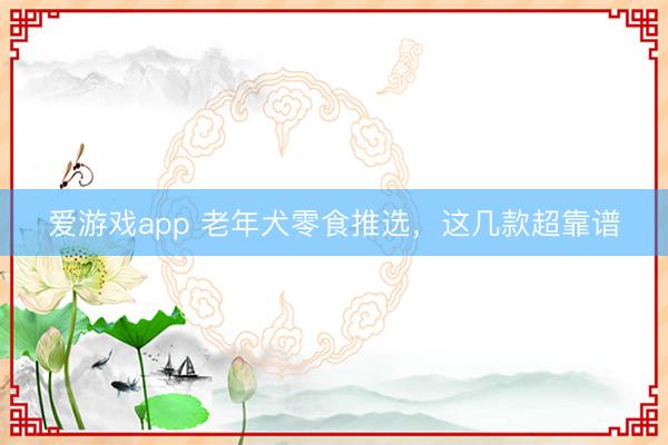 爱游戏app 老年犬零食推选，这几款超靠谱