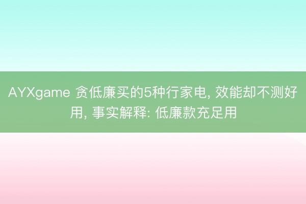 AYXgame 贪低廉买的5种行家电， 效能却不测好用， 事实解释: 低廉款充足用