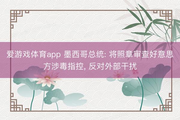 爱游戏体育app 墨西哥总统: 将照章审查好意思方涉毒指控， 反对外部干扰