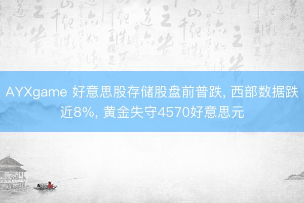 AYXgame 好意思股存储股盘前普跌， 西部数据跌近8%， 黄金失守4570好意思元
