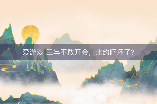 爱游戏 三年不敢开会，北约吓坏了？